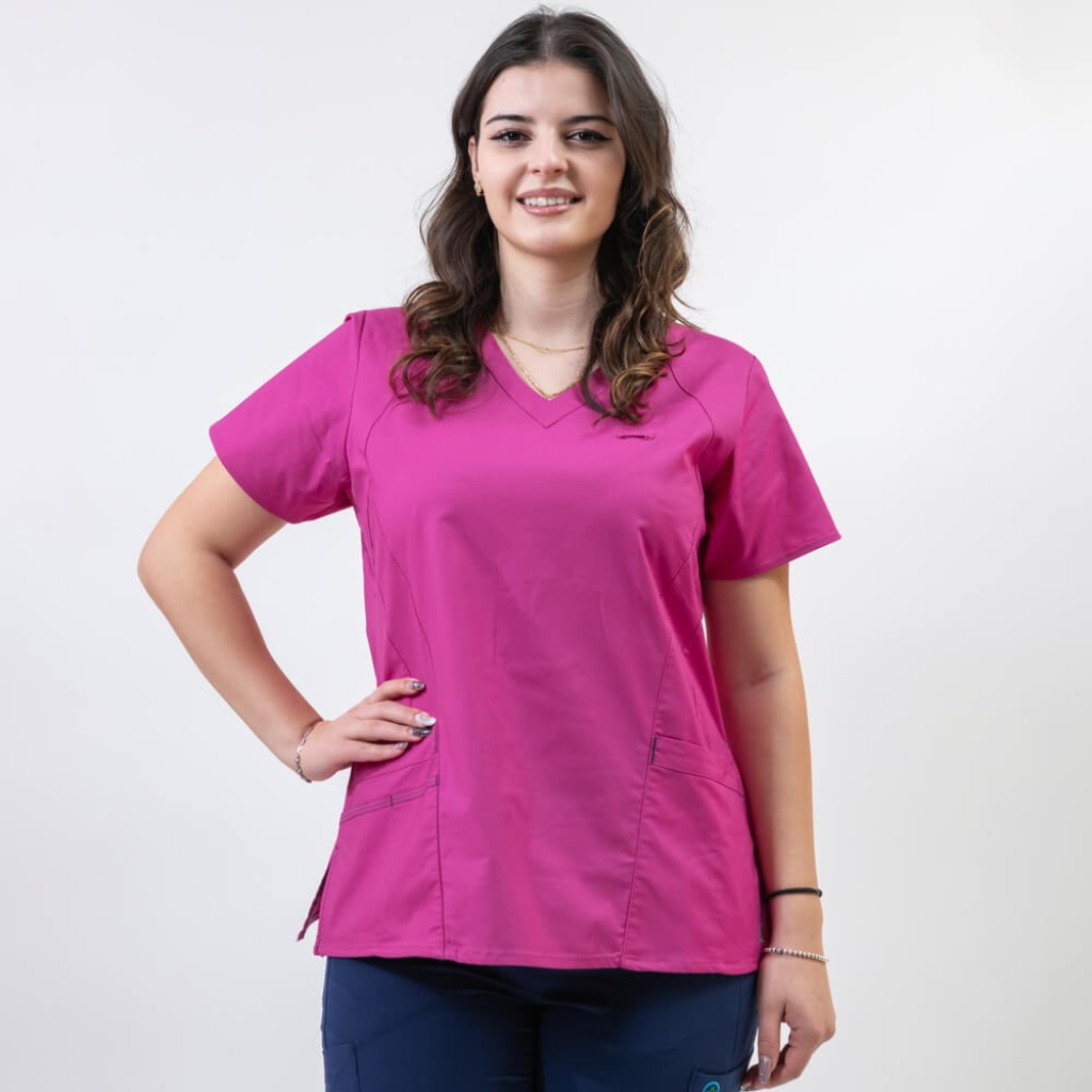 Bluza medicala Lotus Flex, stretch, fucsia, CVC-NP4 2XS