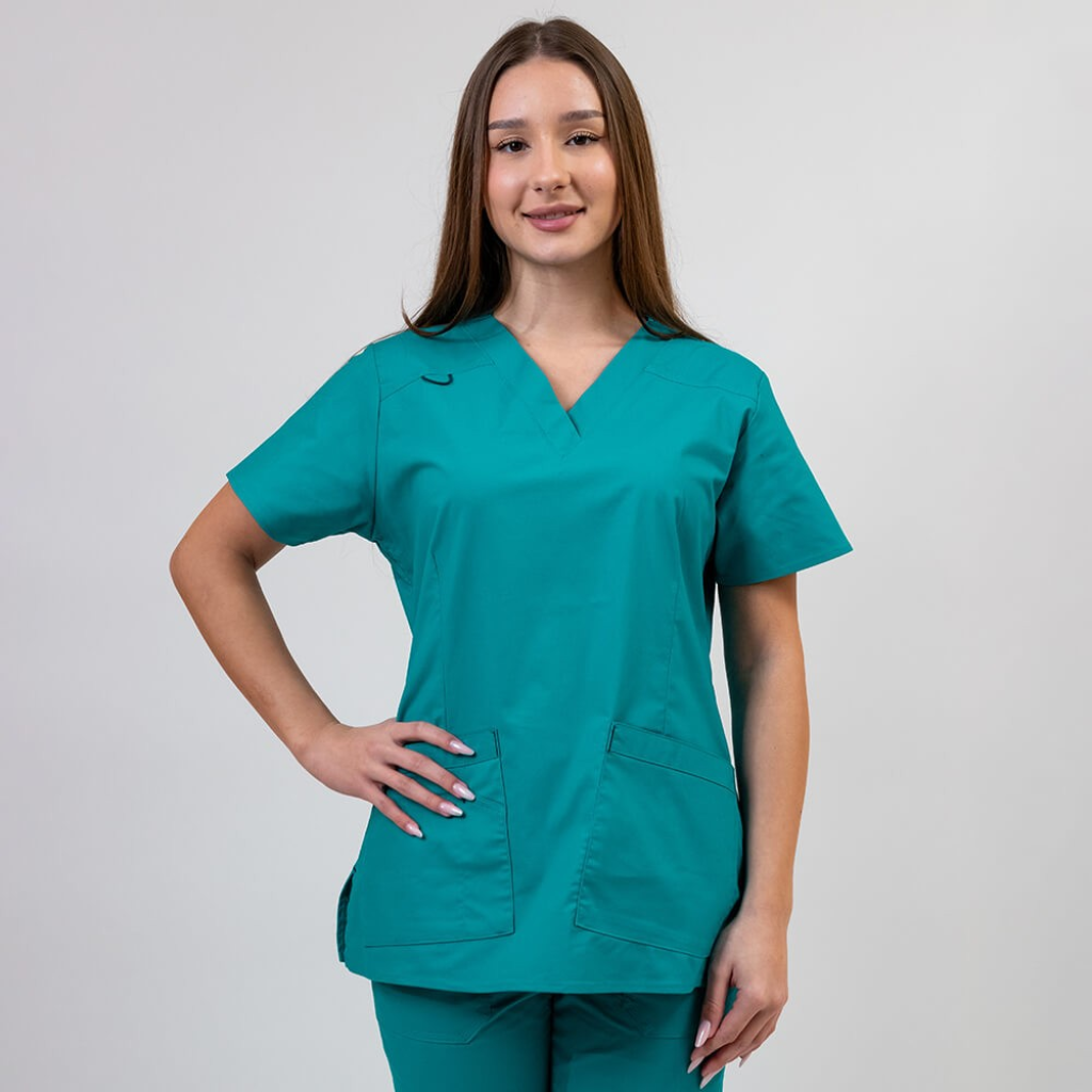 Bluza medicala Lotus Flex, stretch, aqua, CVC-NP1