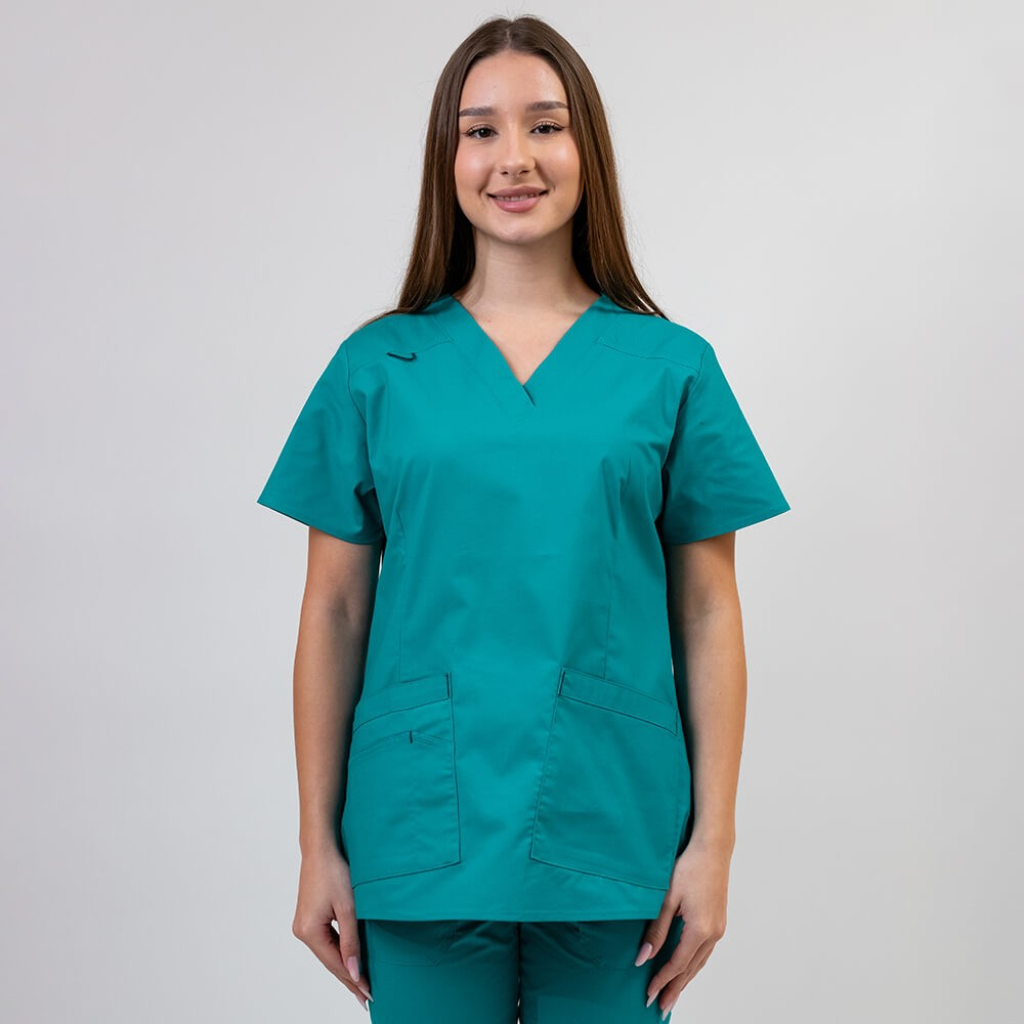 Bluza medicala Lotus Flex, stretch, aqua, CVC-NP1