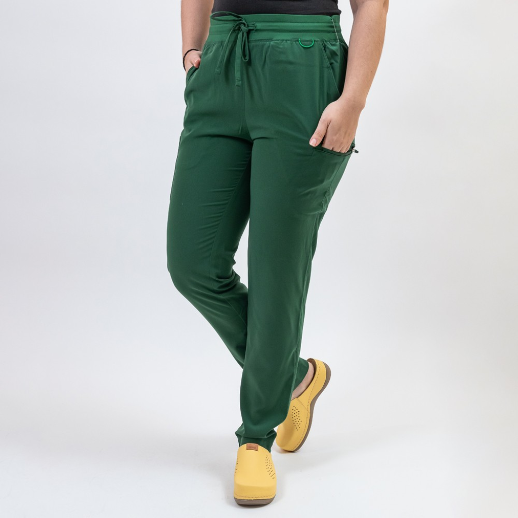 Pantaloni medicali Lotus Flex, stretch, cu snur, verde hunter, TS-SP3 2XS