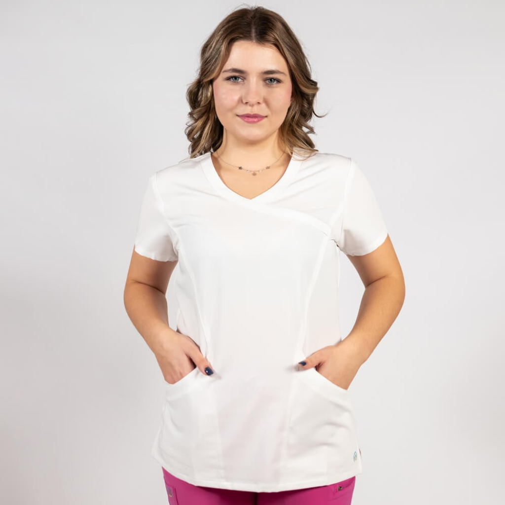 Bluza medicala Lotus Flex, stretch, alb, TRS-NP13