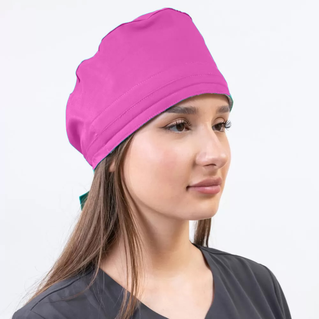 Boneta medicala stretch Lotus Flex, fucsia, CVC-HN3